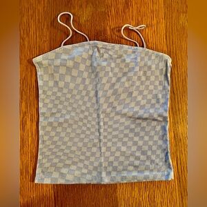 Purple Checkered Crop Top